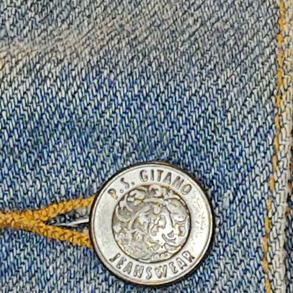Vintage 90s PS GITANO Jean Vest Women's LARGE denim - Picture 3 of 7